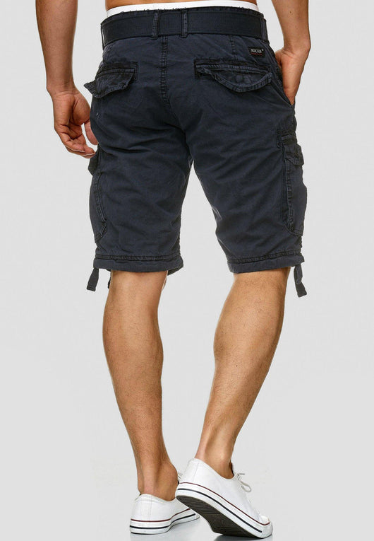 Indicode Men's Bolton Cargo Shorts with 7 pockets incl. belt made of 100% cotton