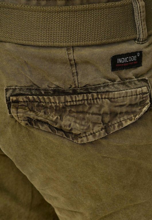 Indicode Men's Bolton Cargo Shorts with 7 pockets incl. belt made of 100% cotton