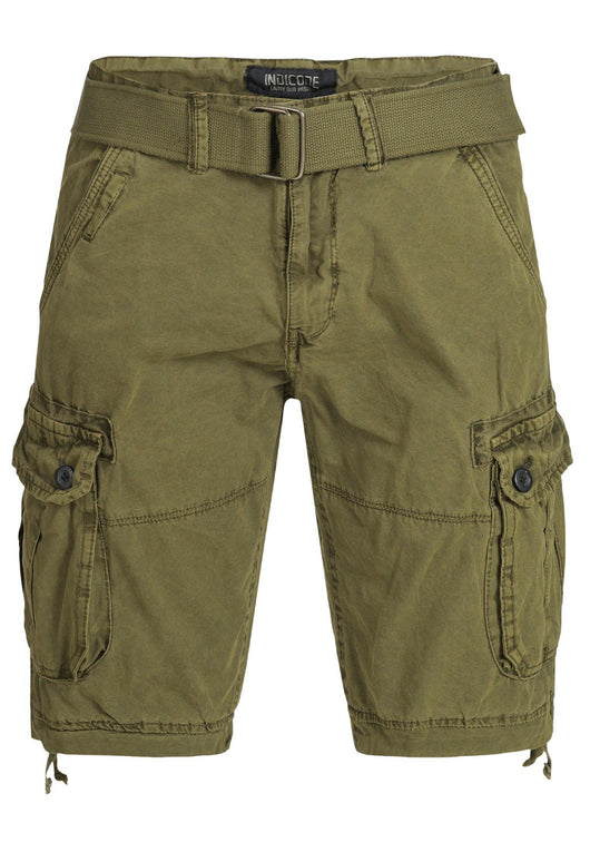 Indicode Men's Bolton Cargo Shorts with 7 pockets incl. belt made of 100% cotton