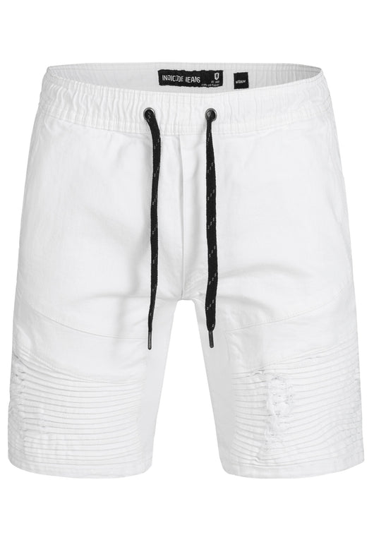 Indicode Men's Ernest Jeans Shorts with 4 pockets & elastic waistband made of 98% cotton