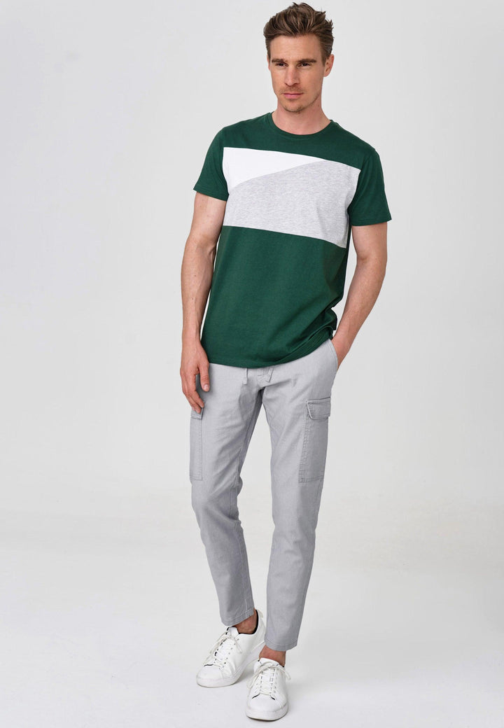 Indicode Herren Cagle Cargo Stoffhose aus Leinen & Baumwolle mit 6 Taschen - INDICODE