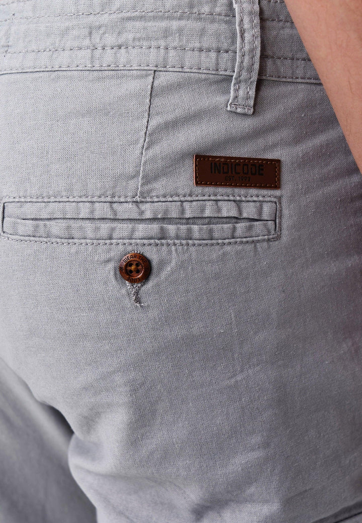 Indicode Herren Cagle Cargo Stoffhose aus Leinen & Baumwolle mit 6 Taschen - INDICODE
