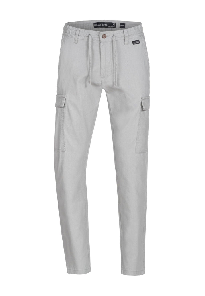 Indicode Herren Cagle Cargo Stoffhose aus Leinen & Baumwolle mit 6 Taschen - INDICODE
