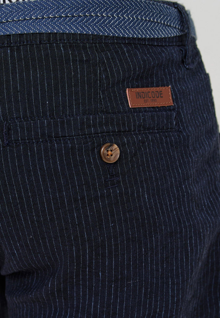 Indicode Herren Enford Shorts mit Kordelzug aus 55% Baumwolle & 45% Leine - INDICODE
