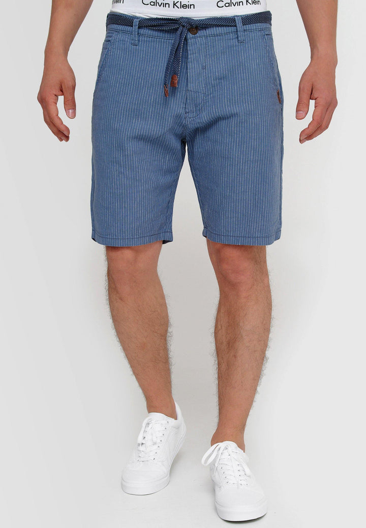 Indicode Herren Enford Shorts mit Kordelzug aus 55% Baumwolle & 45% Leine - INDICODE