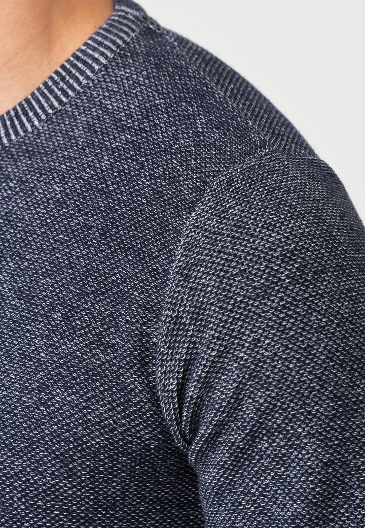 Jeff Herren Crespo Feinstrickpullover mit Ripp-Bündchen & Rundhals-Ausschnitt aus 100% Baumwolle - INDICODE