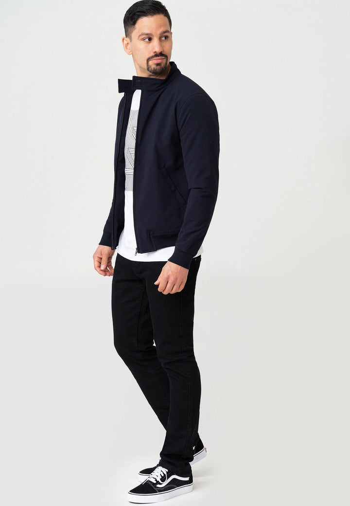 Jeff Herren Chung Jacke mit Stehkragen & Reißverschluss aus 65% Viskose - INDICODE