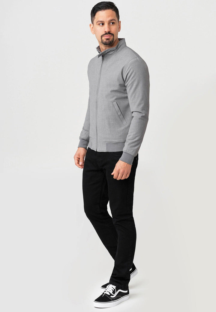 Jeff Herren Chung Jacke mit Stehkragen & Reißverschluss aus 65% Viskose - INDICODE
