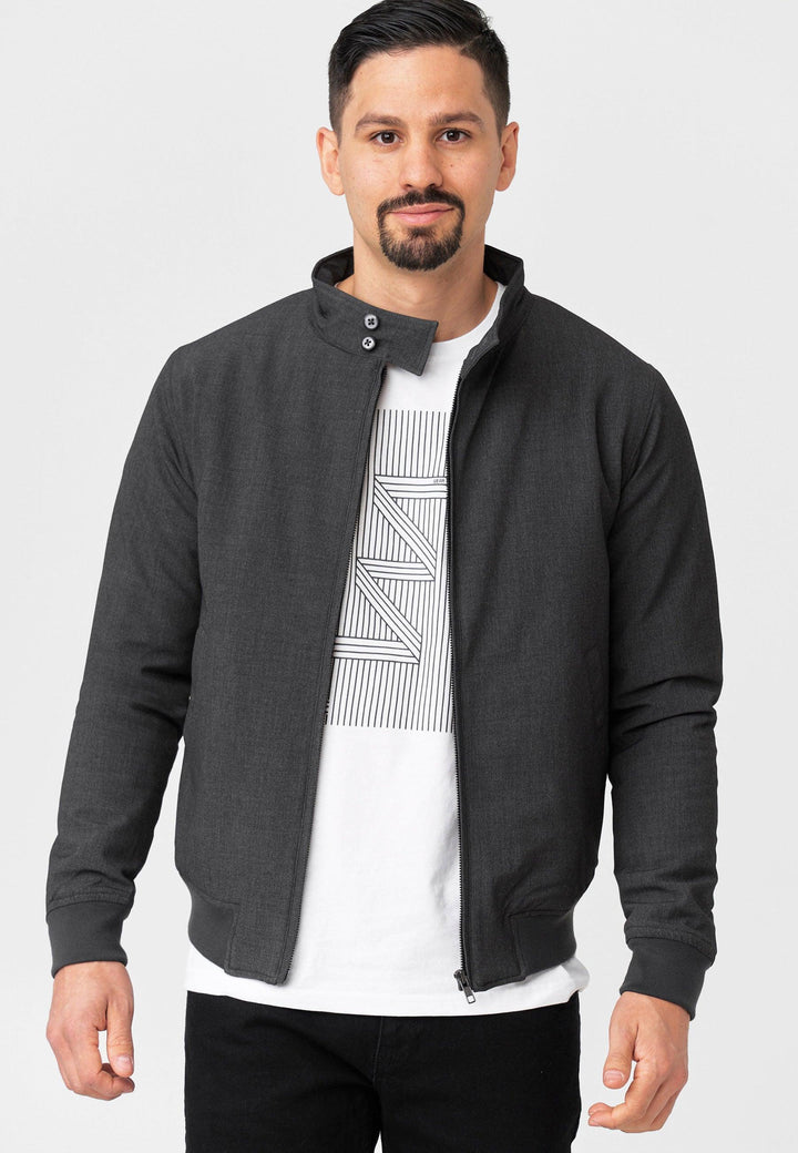 Jeff Herren Chung Jacke mit Stehkragen & Reißverschluss aus 65% Viskose - INDICODE