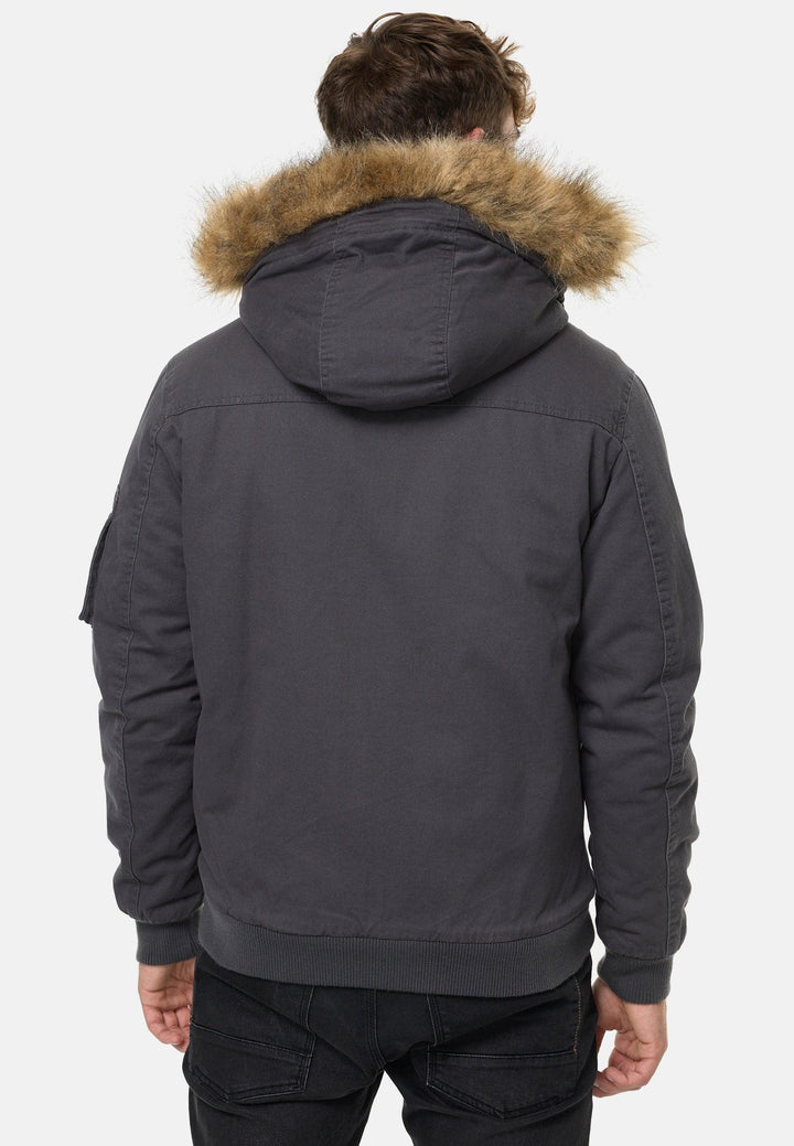 Indicode Herren Pennington Winterjacke aus 100% Baumwolle mit Teddy-Futter & abnehmbarer Kapuze - INDICODE