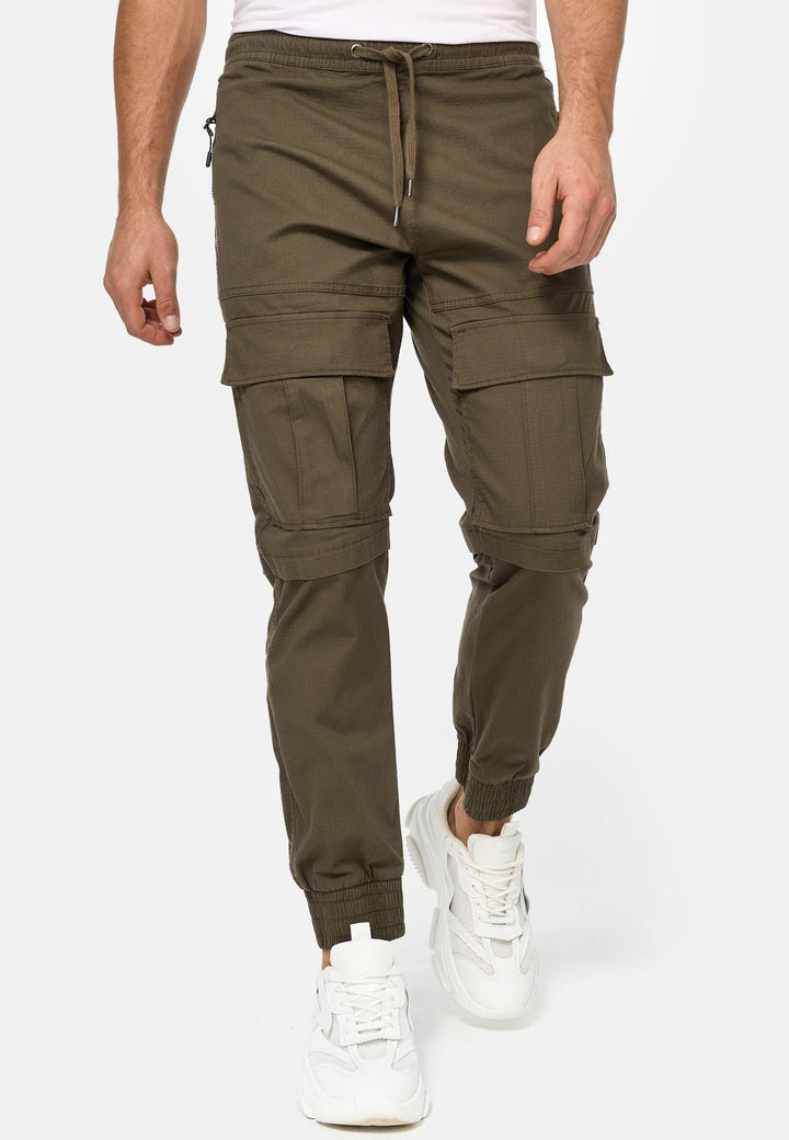 Indicode Herren Dennis Cargohose aus 98% Baumwolle mit 6 Taschen - INDICODE