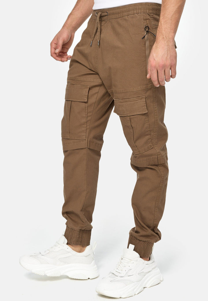 Indicode Herren Dennis Cargohose aus 98% Baumwolle mit 6 Taschen - INDICODE