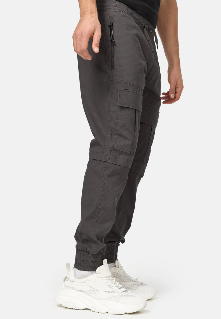 Indicode Herren Dennis Cargohose aus 98% Baumwolle mit 6 Taschen - INDICODE