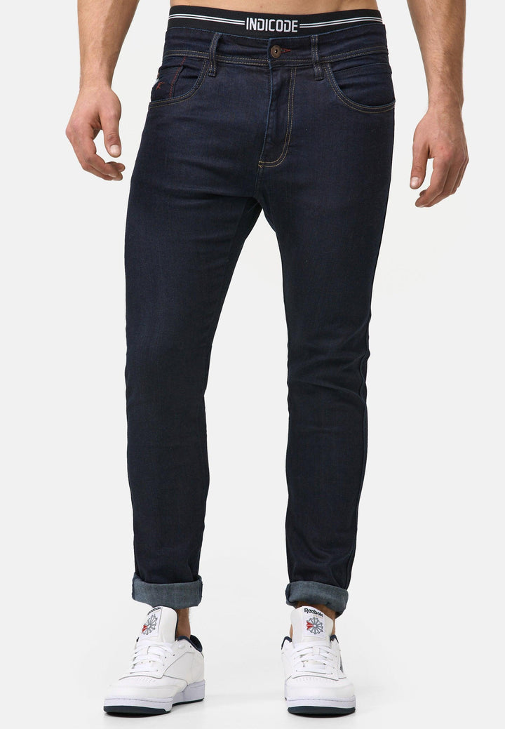 Indicode Herren Jake Super Stretch Jeanshose aus 90% Baumwolle mit 5 Taschen - INDICODE