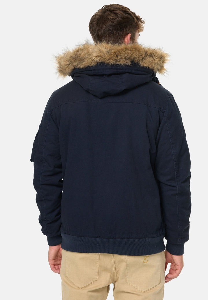 Indicode Herren Pennington Winterjacke aus 100% Baumwolle mit Teddy-Futter & abnehmbarer Kapuze - INDICODE