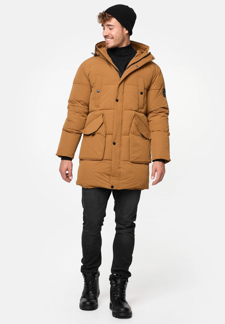 Indicode Herren Dexter Winterjacke in Daunenjacken-Optik mit Kapuze - INDICODE