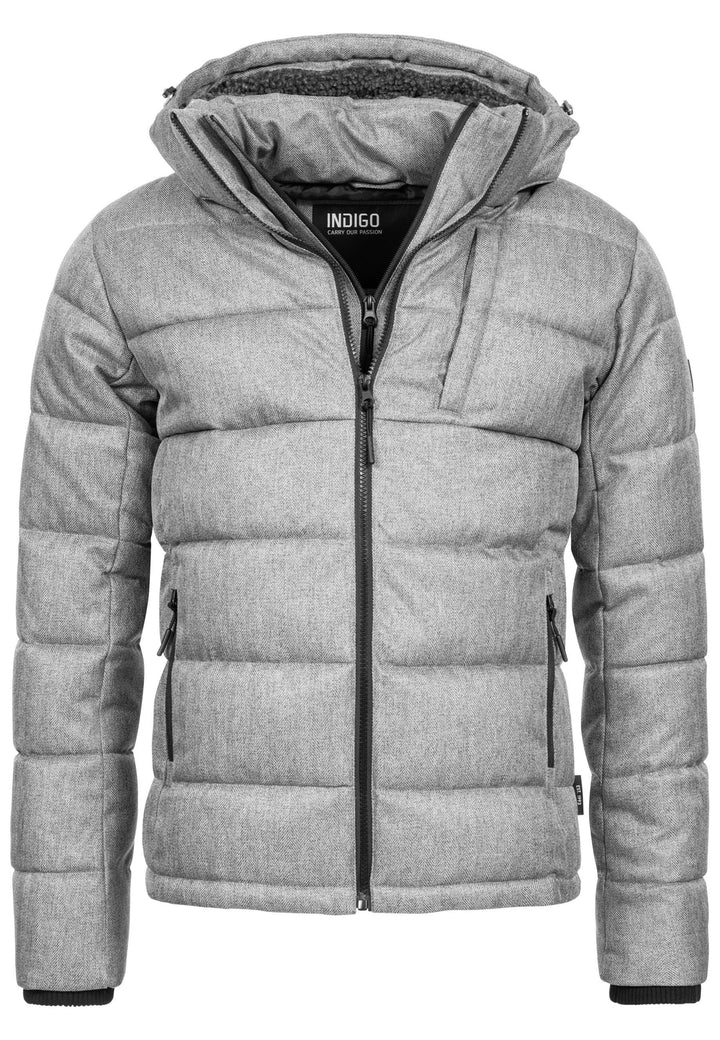 Indicode Herren Hebert Steppjacke in Daunenjacken-Optik mit Kapuze - INDICODE