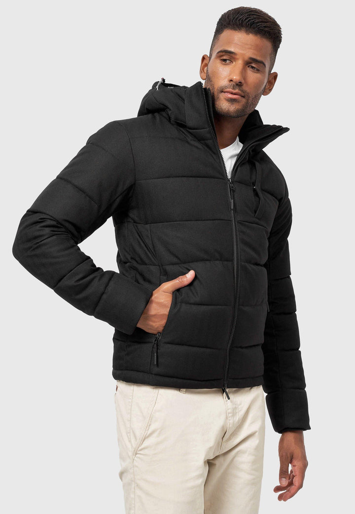 Indicode Herren Hebert Steppjacke in Daunenjacken-Optik mit Kapuze - INDICODE