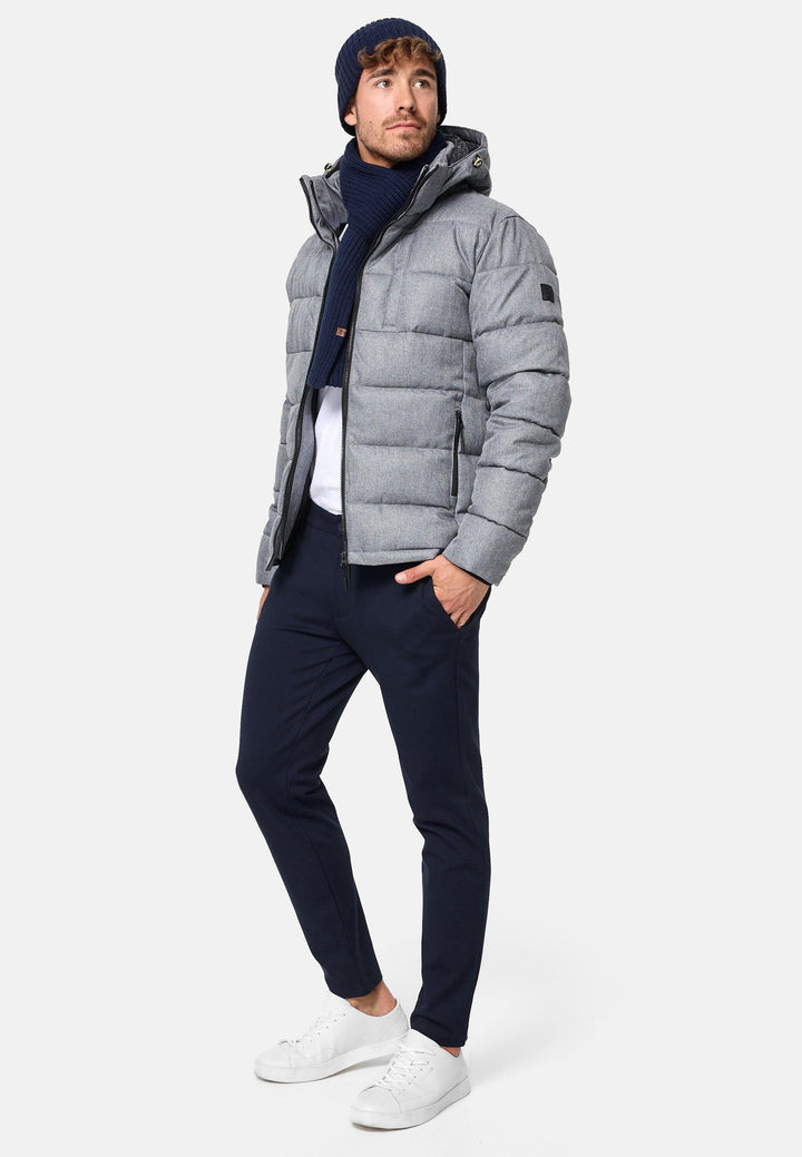 Indicode Herren Hebert Steppjacke in Daunenjacken-Optik mit Kapuze - INDICODE