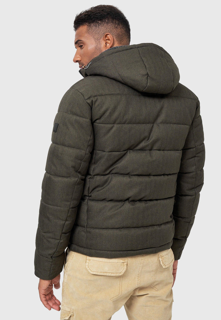 Indicode Herren Hebert Steppjacke in Daunenjacken-Optik mit Kapuze - INDICODE