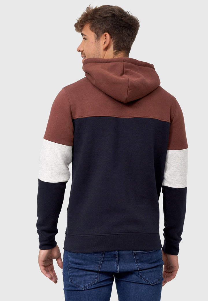 Indicode Herren Olson Sweatshirt mit Kapuze in Kontrastfarben - INDICODE